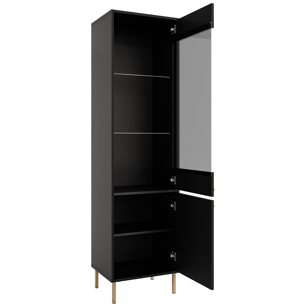 Obývací stěna TOKYO 2 c | 5 dílů | černá grafit/zlatá