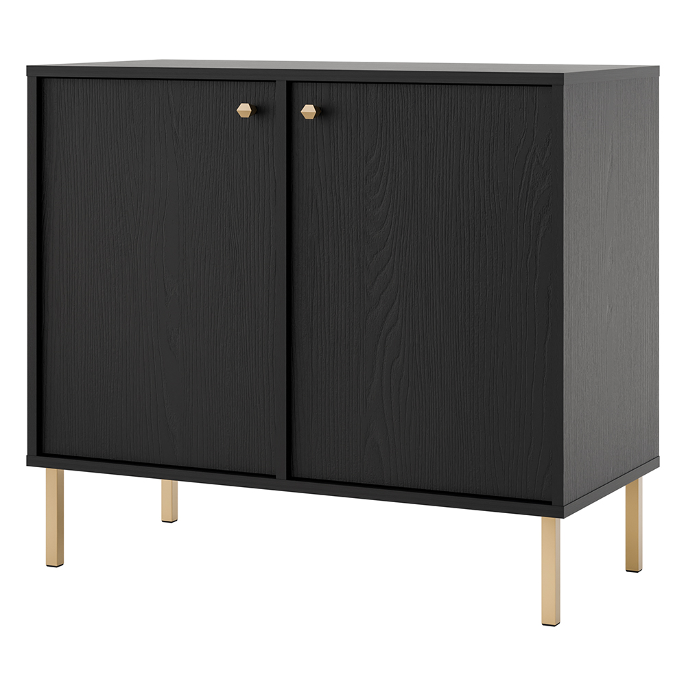 Obývací stěna TOKYO 2 c | 4 díly | černá grafit/zlatá