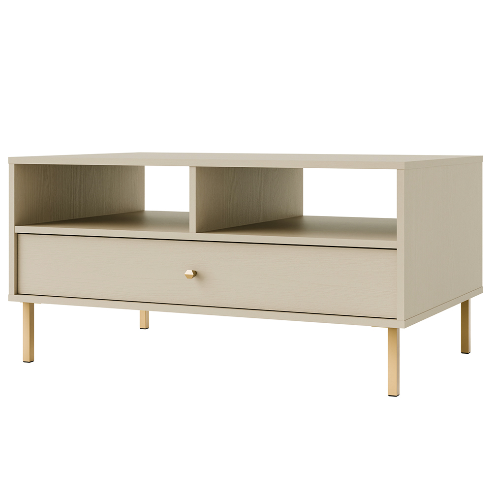 Obývací stěna TOKYO 2 b | 5 dílů | béžová/zlatá