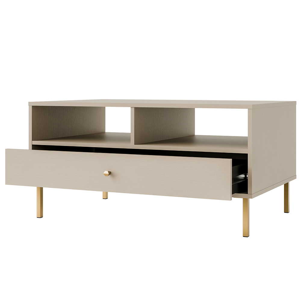 Obývací stěna TOKYO 2 b | 5 dílů | béžová/zlatá