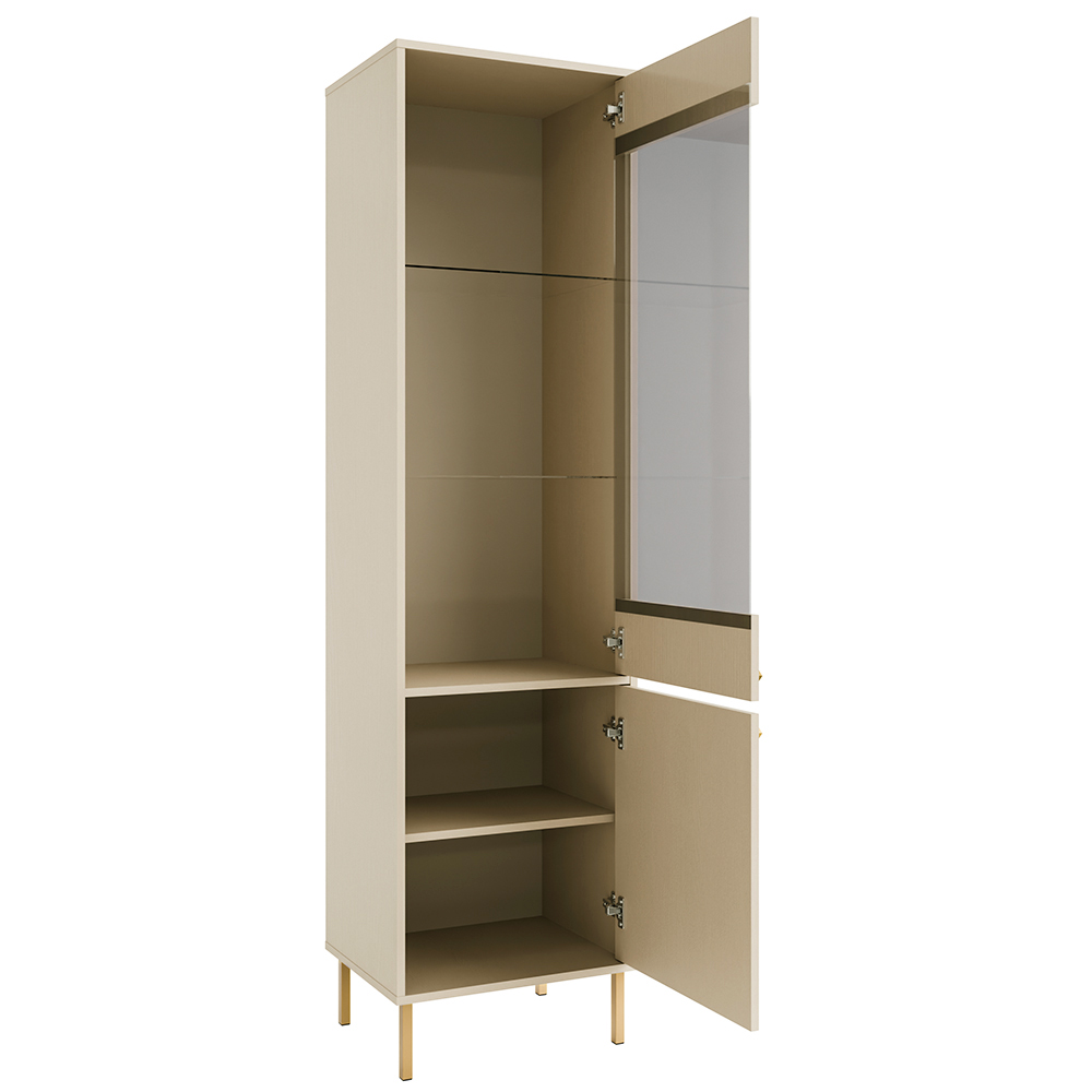 Obývací stěna TOKYO 2 b | 5 dílů | béžová/zlatá