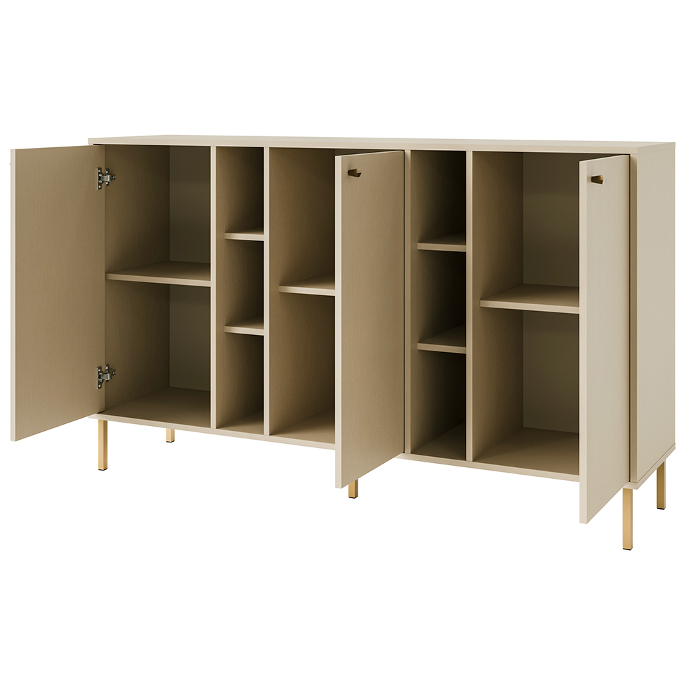 Obývací stěna TOKYO 2 b | 5 dílů | béžová/zlatá