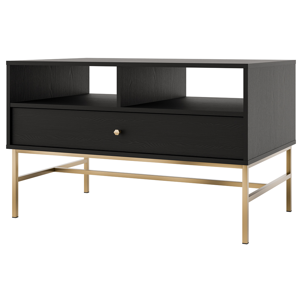 Obývací stěna TOKYO 3 c | 4 díly | černá grafit/zlatá