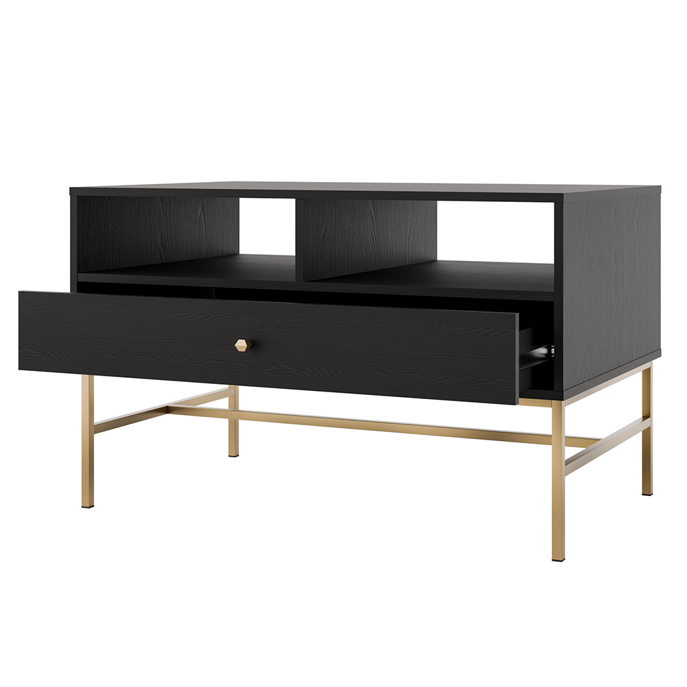 Obývací stěna TOKYO 3 c | 4 díly | černá grafit/zlatá