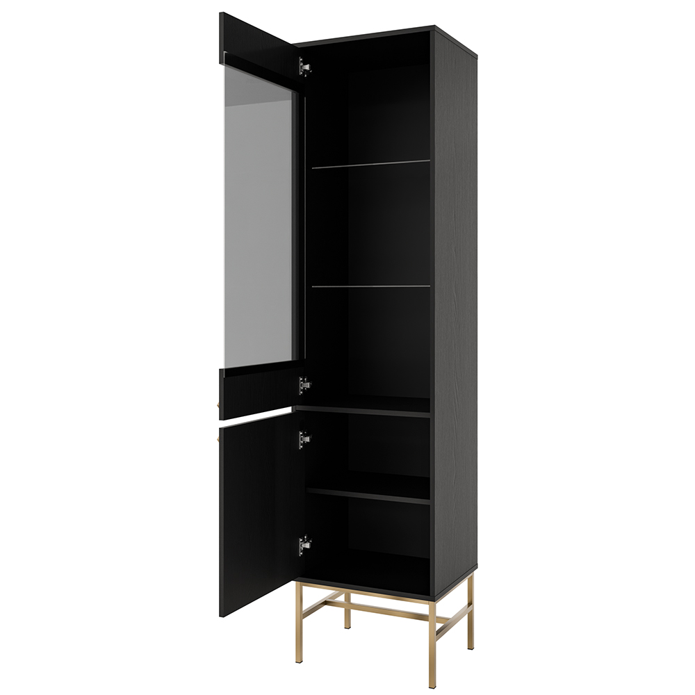 Obývací stěna TOKYO 3 c | 4 díly | černá grafit/zlatá