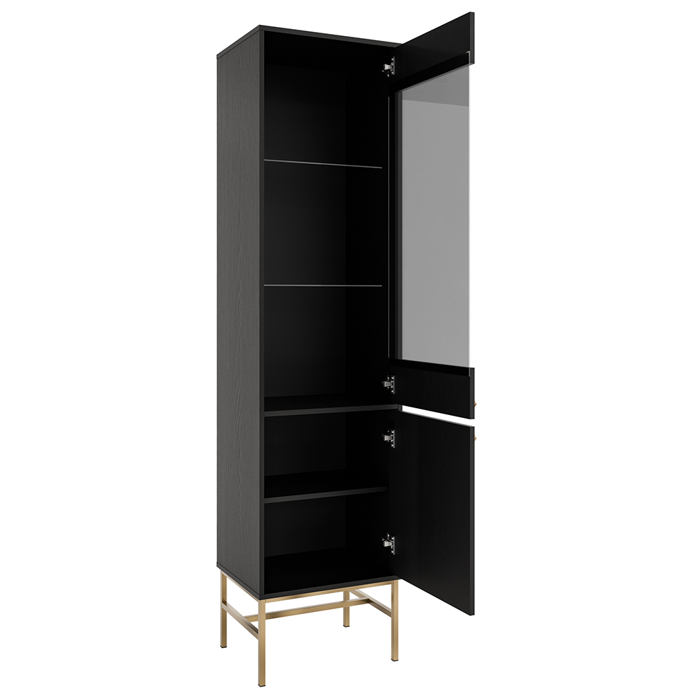 Obývací stěna TOKYO 3 c | 4 díly | černá grafit/zlatá