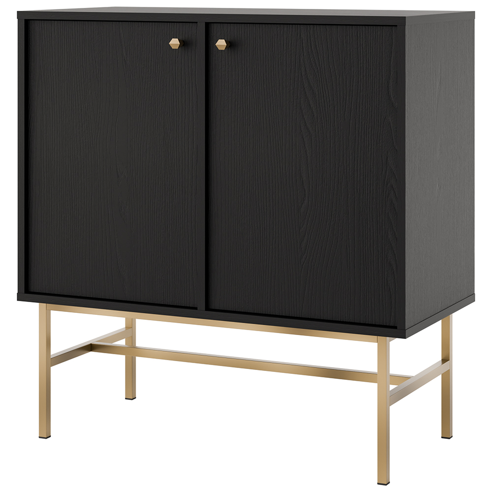 Obývací stěna TOKYO 3 c | 3 díly | černá grafit/zlatá