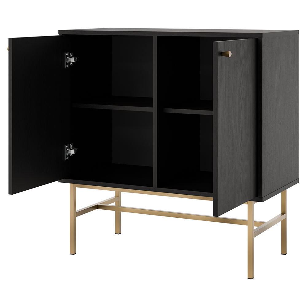 Obývací stěna TOKYO 3 c | 3 díly | černá grafit/zlatá