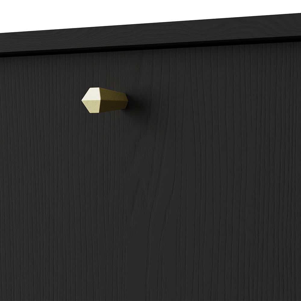 Obývací stěna TOKYO 3 c | 3 díly | černá grafit/zlatá