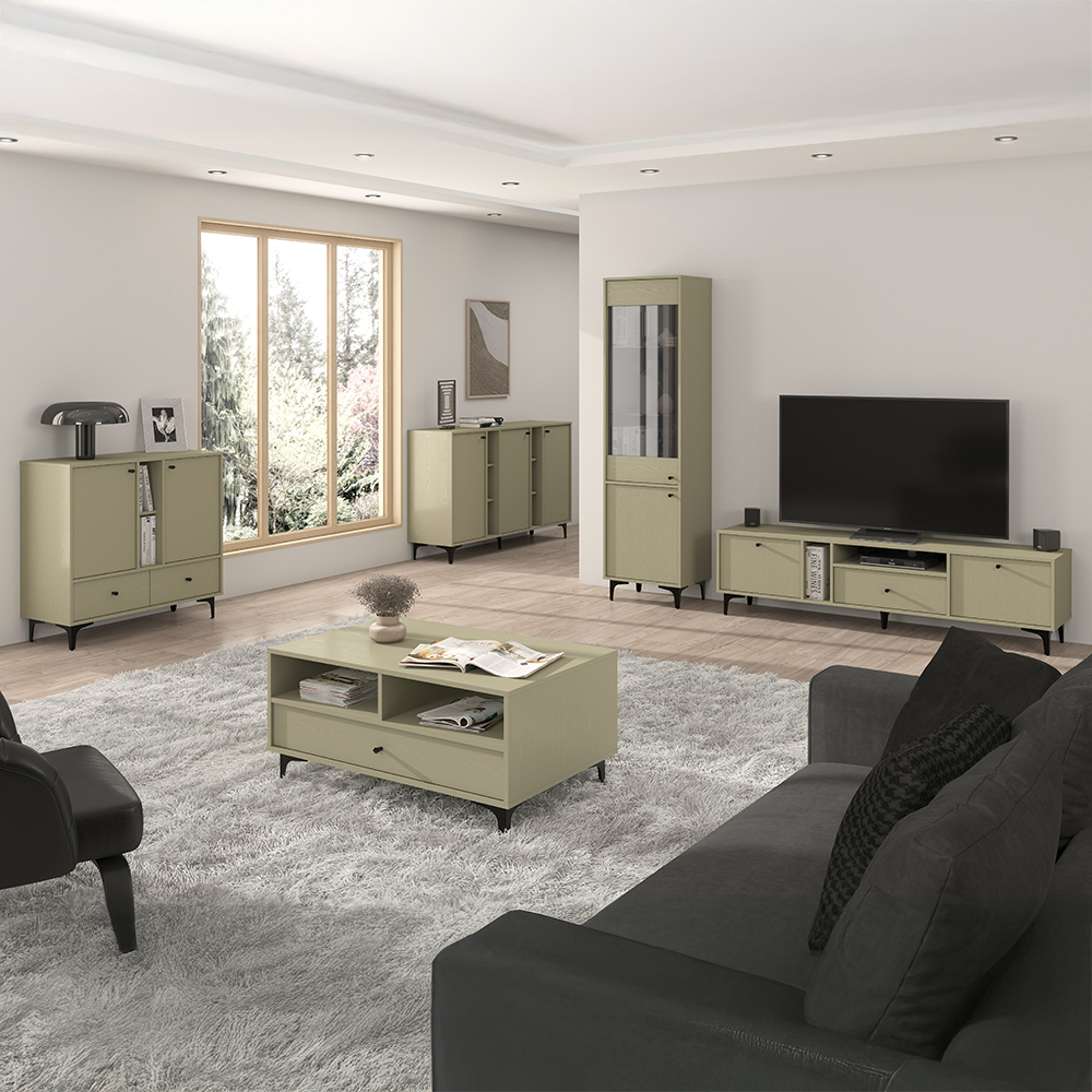 TOKYO 1 e | TV stolek RTV 313 | 180 cm | eukalyptová/černá