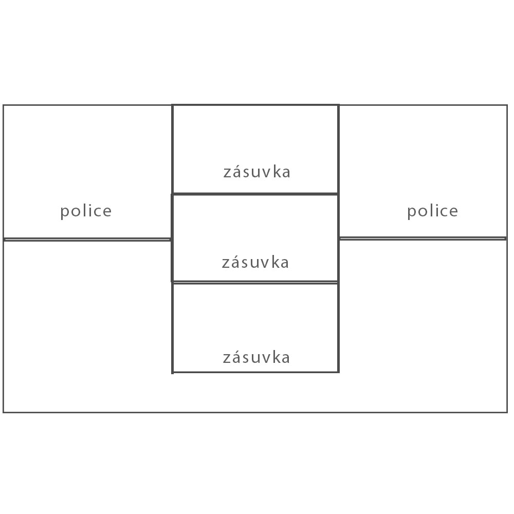 Obývací stěna CEZAR s | sestava C | 6 dílů | 330 cm + 170 cm + 110x61 cm | sonoma