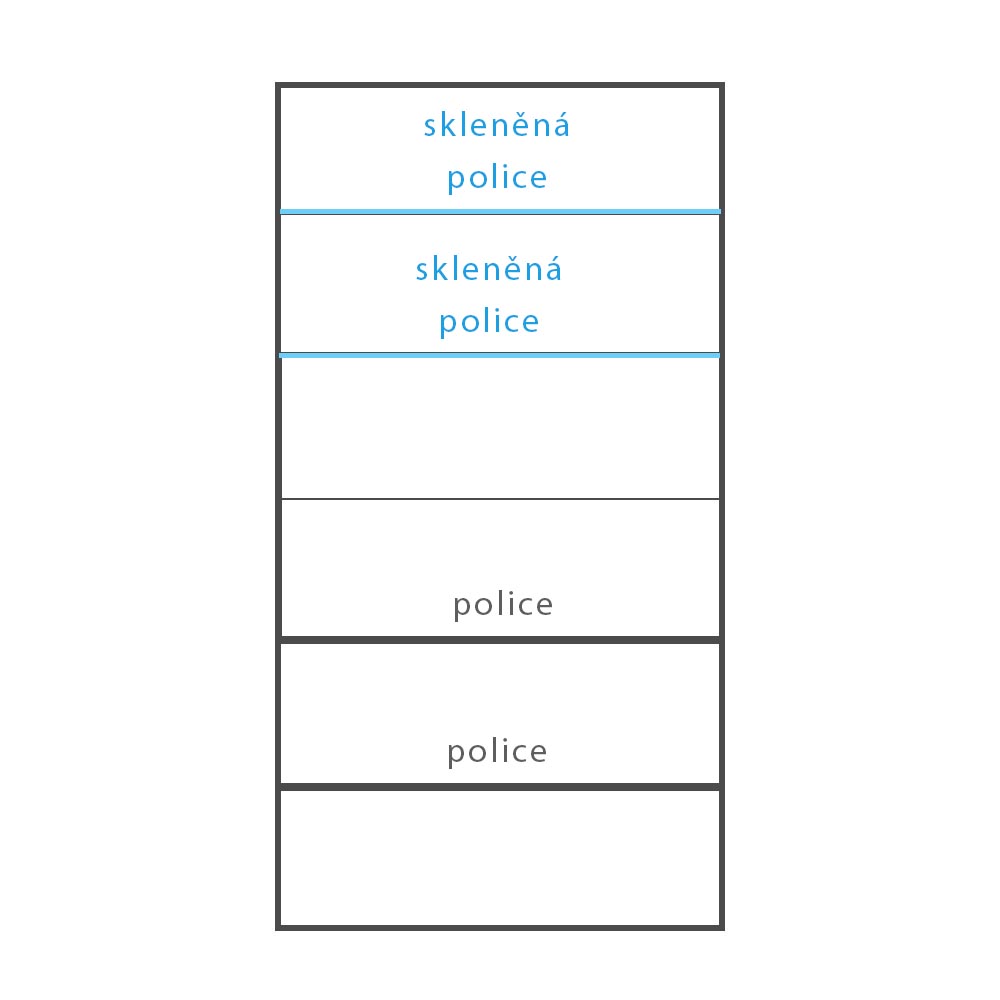 Obývací stěna CEZAR s | sestava E | 5 dílů | 500 cm + 110x61 cm | sonoma