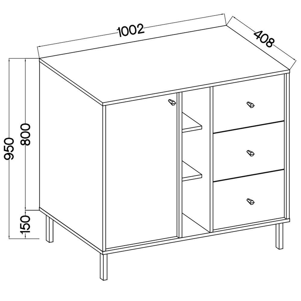 TOKYO 2 e | komoda 824 | 100,2 cm | eukalyptová/černá