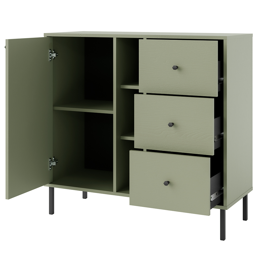 TOKYO 2 e | komoda 824 | 100,2 cm | eukalyptová/černá