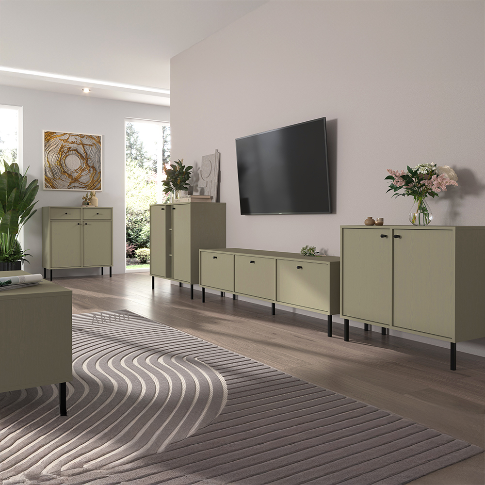 TOKYO 2 e | komoda 824 | 100,2 cm | eukalyptová/černá