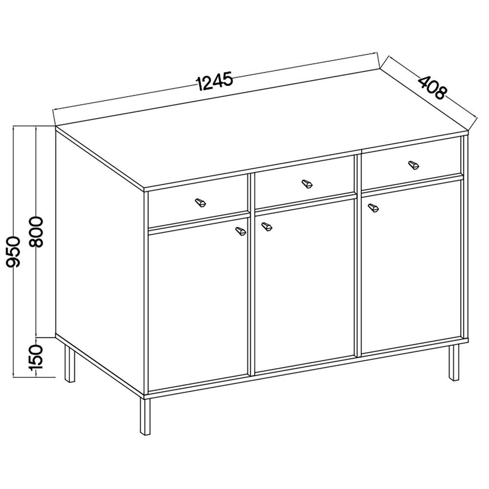 TOKYO 2 e | komoda 827 | 124,5 cm | eukalyptová/černá