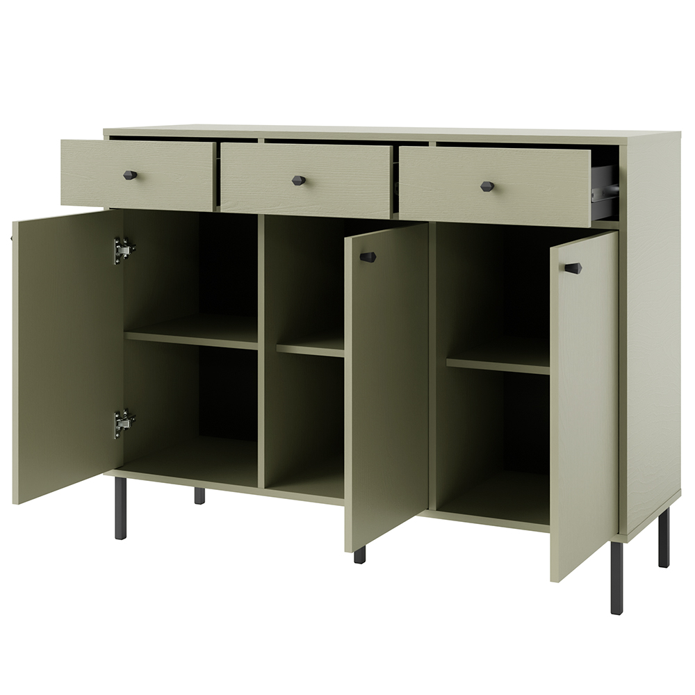 TOKYO 2 e | komoda 827 | 124,5 cm | eukalyptová/černá