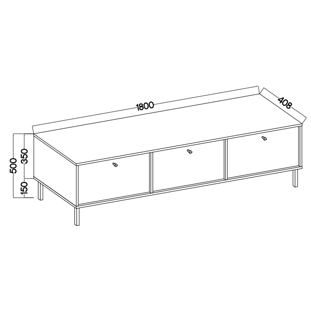 TOKYO 2 e | TV stolek RTV 303 | 180 cm | eukalyptová/černá