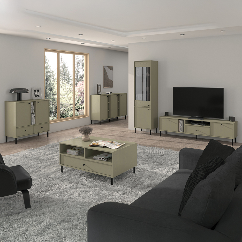 TOKYO 2 e | TV stolek RTV 303 | 180 cm | eukalyptová/černá