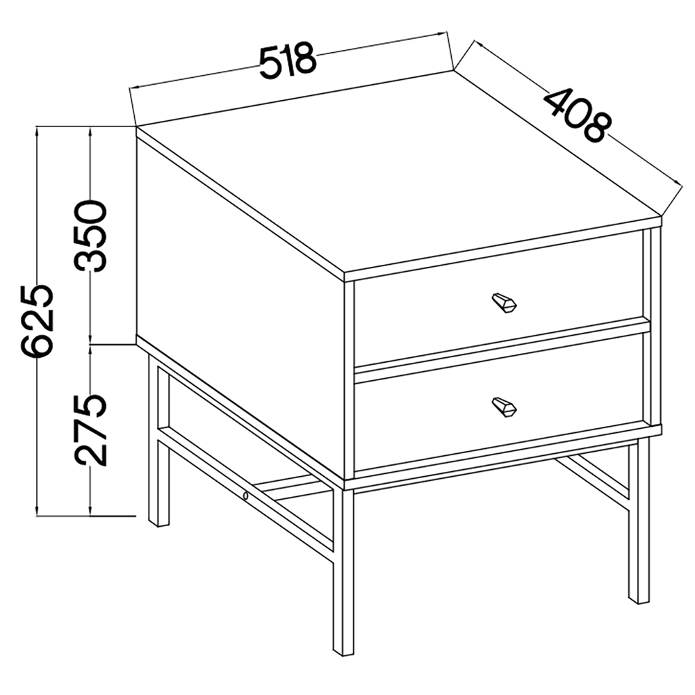 TOKYO 3 e | noční stolek 801 | 51,8 cm | eukalyptová/černá