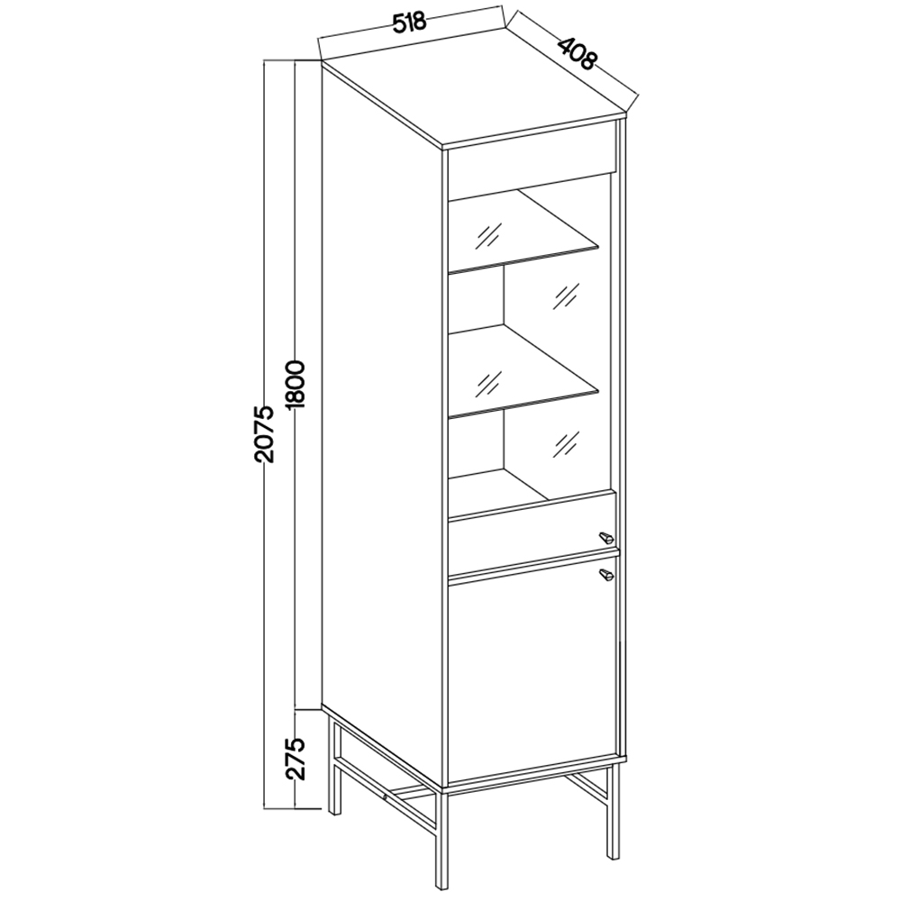 TOKYO 3 e | vitrína 101 | 51,8 cm | eukalyptová/černá