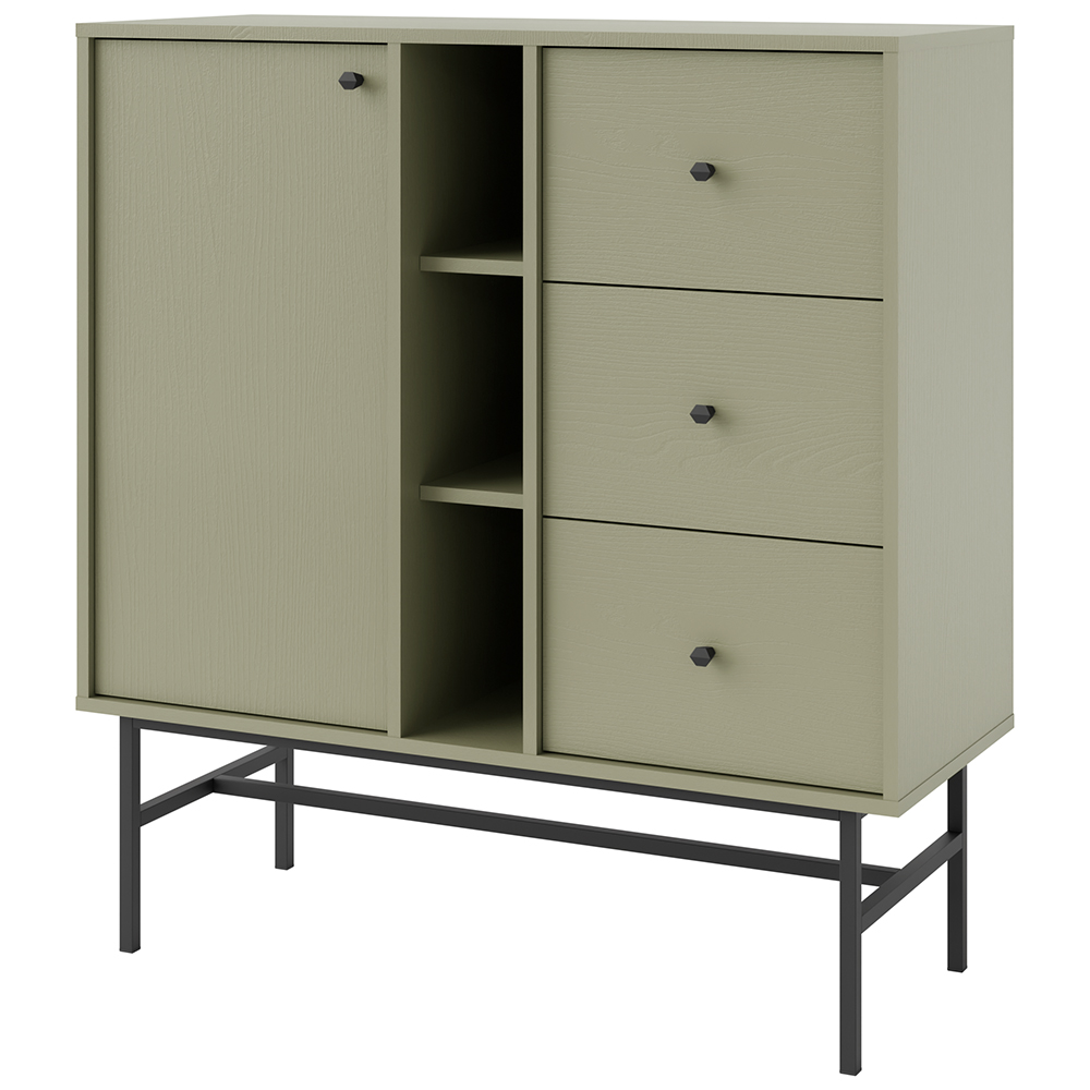 TOKYO 3 e | komoda 824 | 100,2 cm | eukalyptová/černá