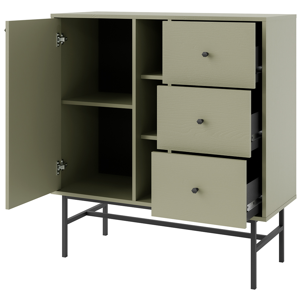 TOKYO 3 e | komoda 824 | 100,2 cm | eukalyptová/černá