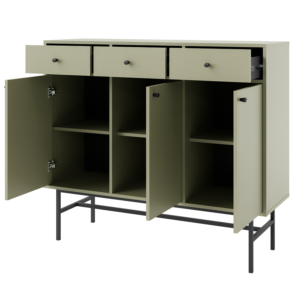 TOKYO 3 e | komoda 827 | 124,5 cm | eukalyptová/černá