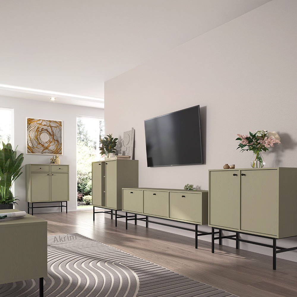 TOKYO 3 e | komoda 827 | 124,5 cm | eukalyptová/černá