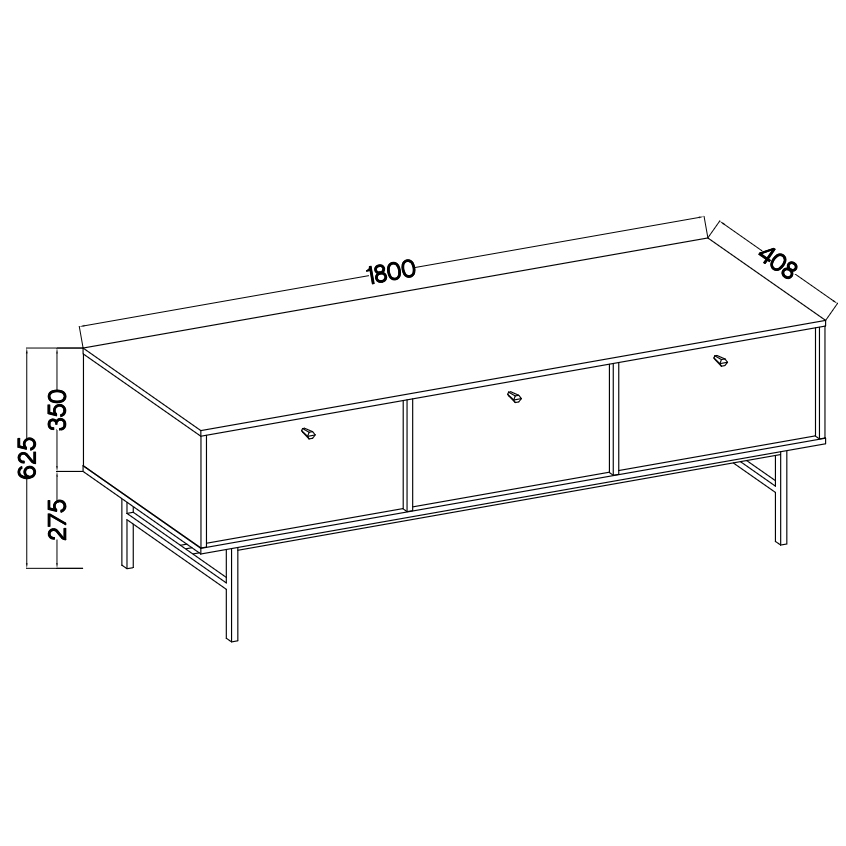 TOKYO 3 e | TV stolek RTV 303 | 180 cm | eukalyptová/černá