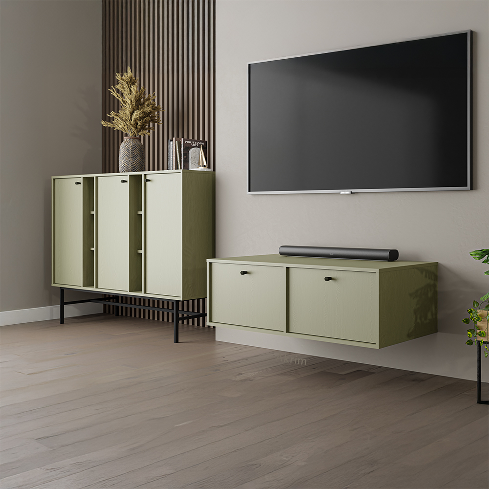 TOKYO 4 e | TV stolek RTV 313 | 180 cm | eukalyptová/černá