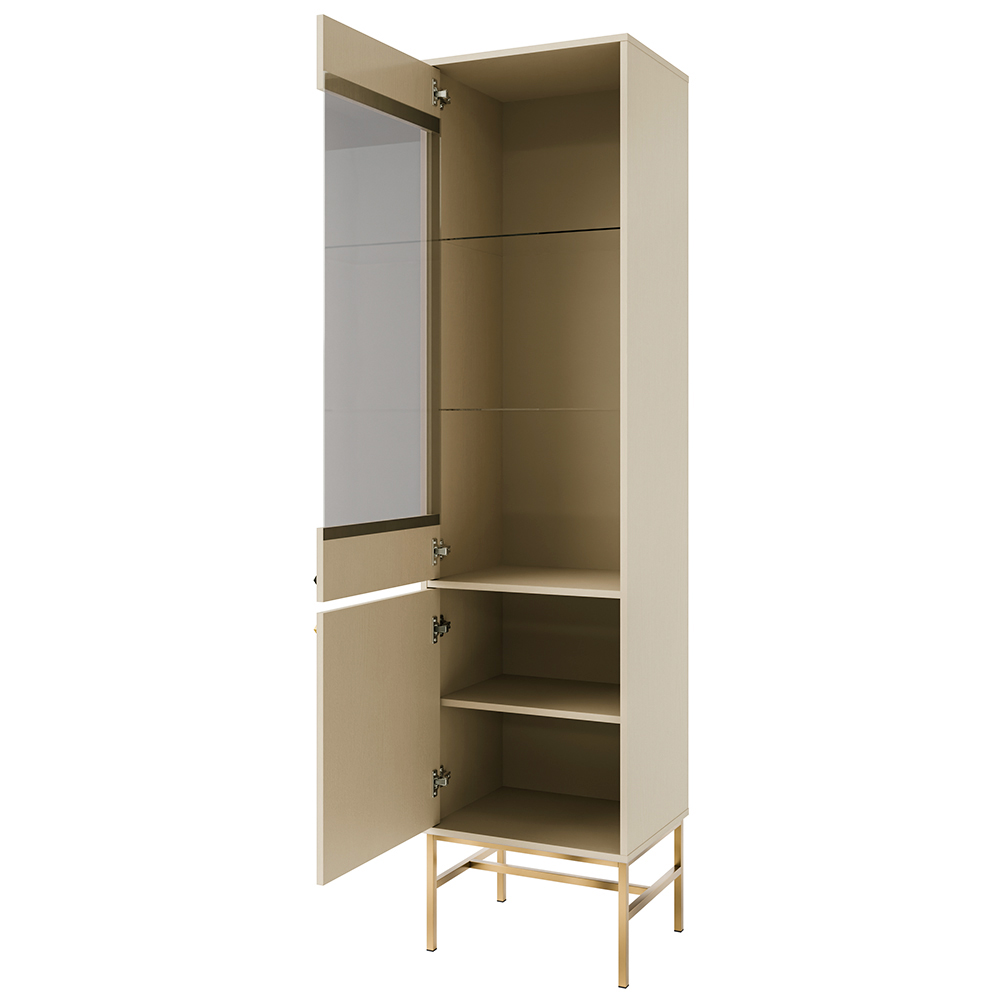 Obývací stěna TOKYO 3 b | 5 dílů | béžová/zlatá