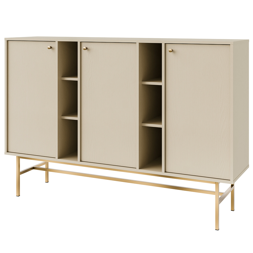 Obývací stěna TOKYO 3 b | 5 dílů | béžová/zlatá