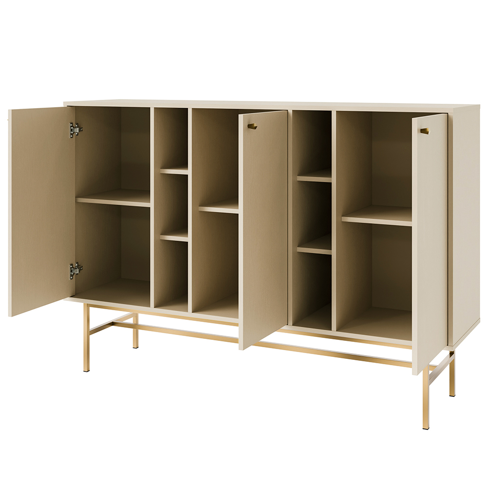 Obývací stěna TOKYO 3 b | 5 dílů | béžová/zlatá