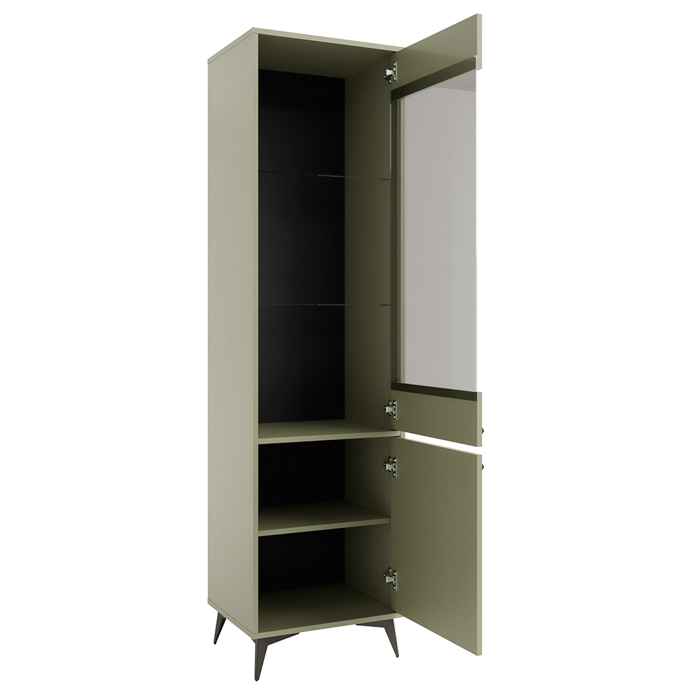 Obývací stěna TOKYO 1 e | 5 dílů | eukalyptová/černá