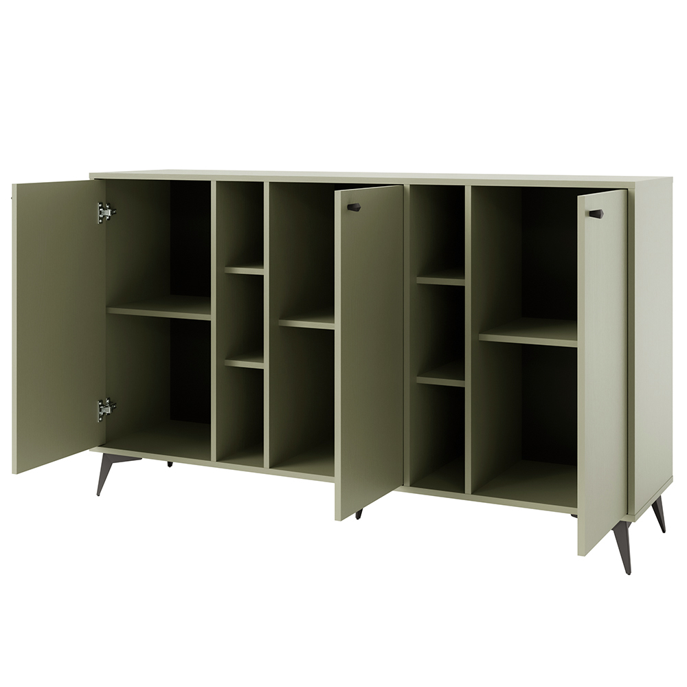 Obývací stěna TOKYO 1 e | 5 dílů | eukalyptová/černá