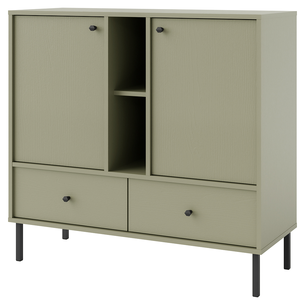 Obývací stěna TOKYO 2 e | 5 dílů | eukalyptová/černá