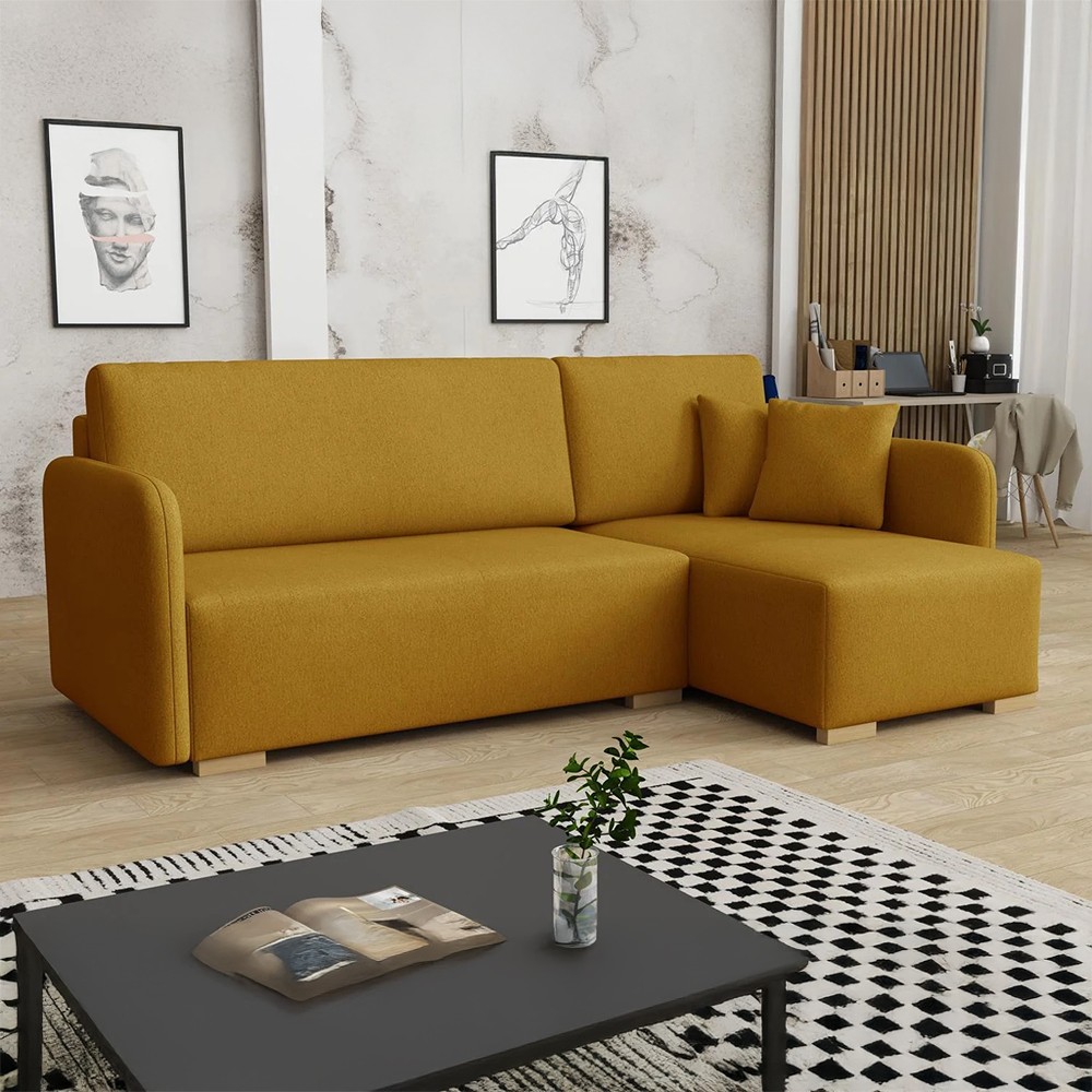 Sedací souprava COMA | 220x140 cm | PRAVÁ | rozkládací + úložný prostor | VÝBĚR TKANIN