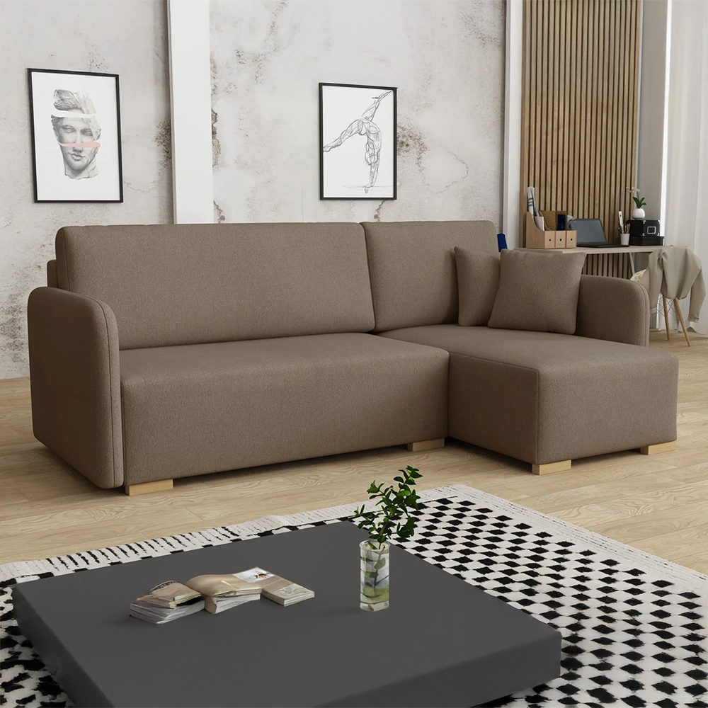 Sedací souprava COMA | 220x140 cm | PRAVÁ | rozkládací + úložný prostor | VÝBĚR TKANIN