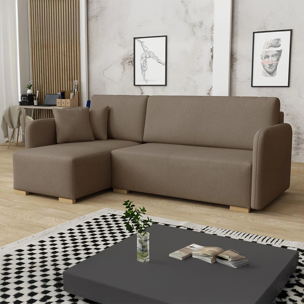 Sedací souprava COMA | 140x220 cm | LEVÁ | rozkládací + úložný prostor | VÝBĚR TKANIN