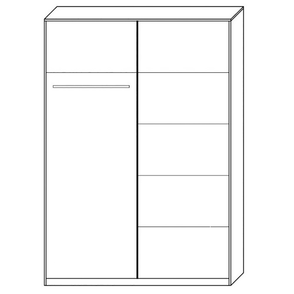 Šatní skříň RICK | se zrcadlem | 100 cm | bílá