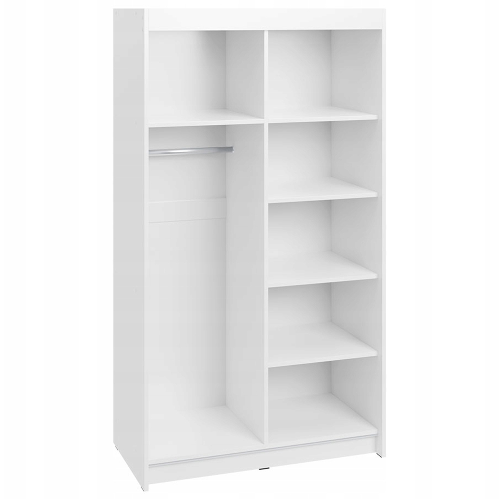 Šatní skříň SZACH | se zrcadlem | 120 cm | bílá