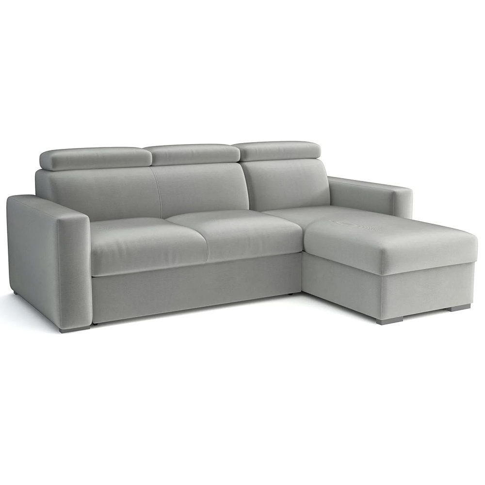 Malá sedací souprava PEDRO L | 235x170 cm | PRAVÁ | rozkládací + úložný prostor | polohovatelné záhlavníky | VÝBĚR TKANIN