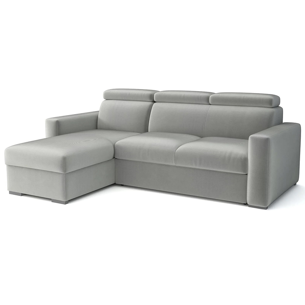 Malá sedací souprava PEDRO L | 170x235 cm | LEVÁ | rozkládací + úložný prostor | polohovatelné záhlavníky | VÝBĚR TKANIN