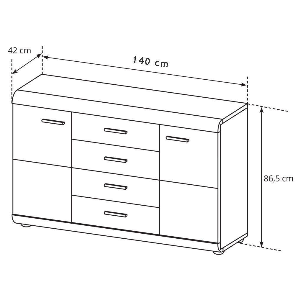 Obývací stěna se skříní LINK s | 6 dílů | sestava D | 298 + 140 + 120x60 cm | sonoma