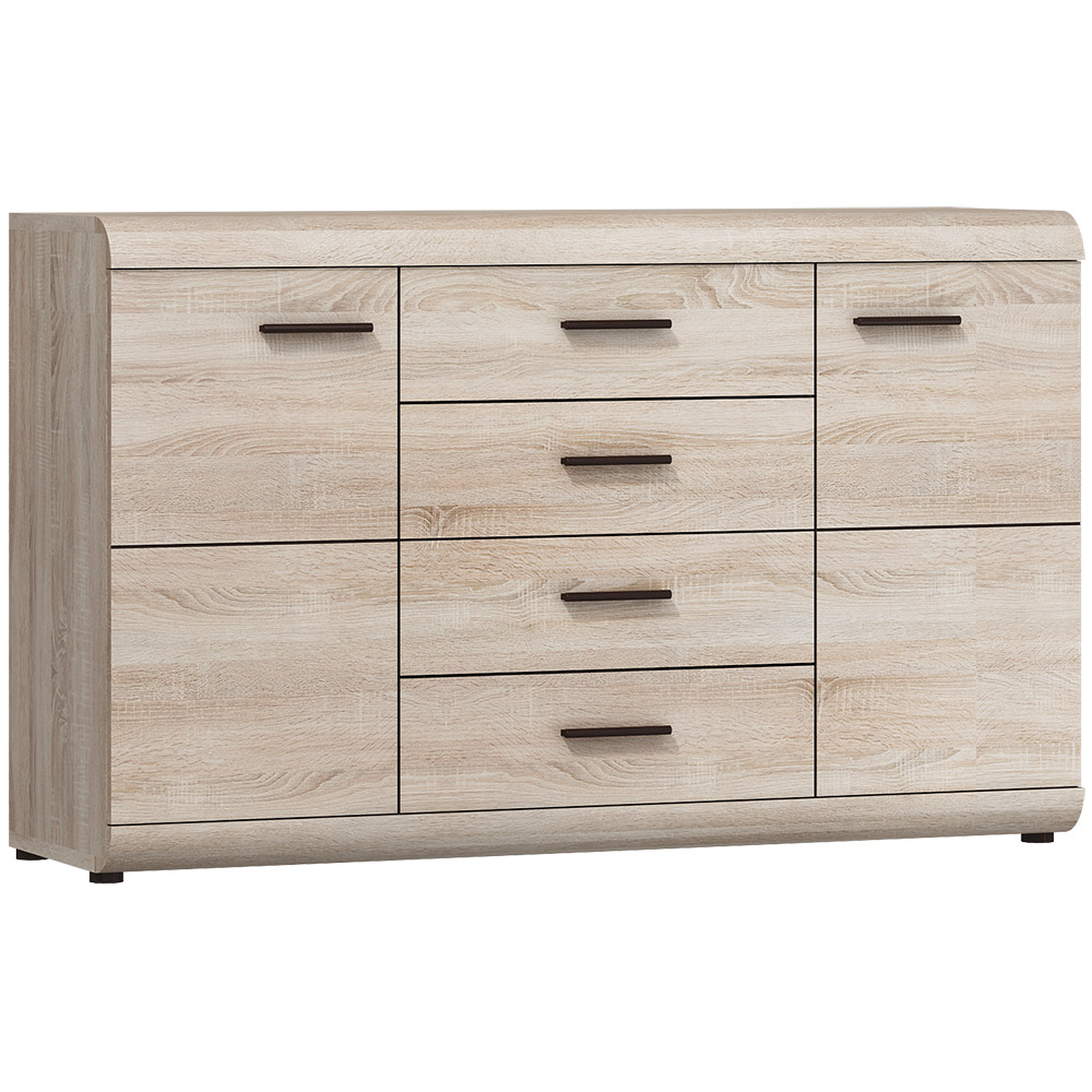 Obývací stěna se skříní LINK s | 6 dílů | sestava D | 298 + 140 + 120x60 cm | sonoma