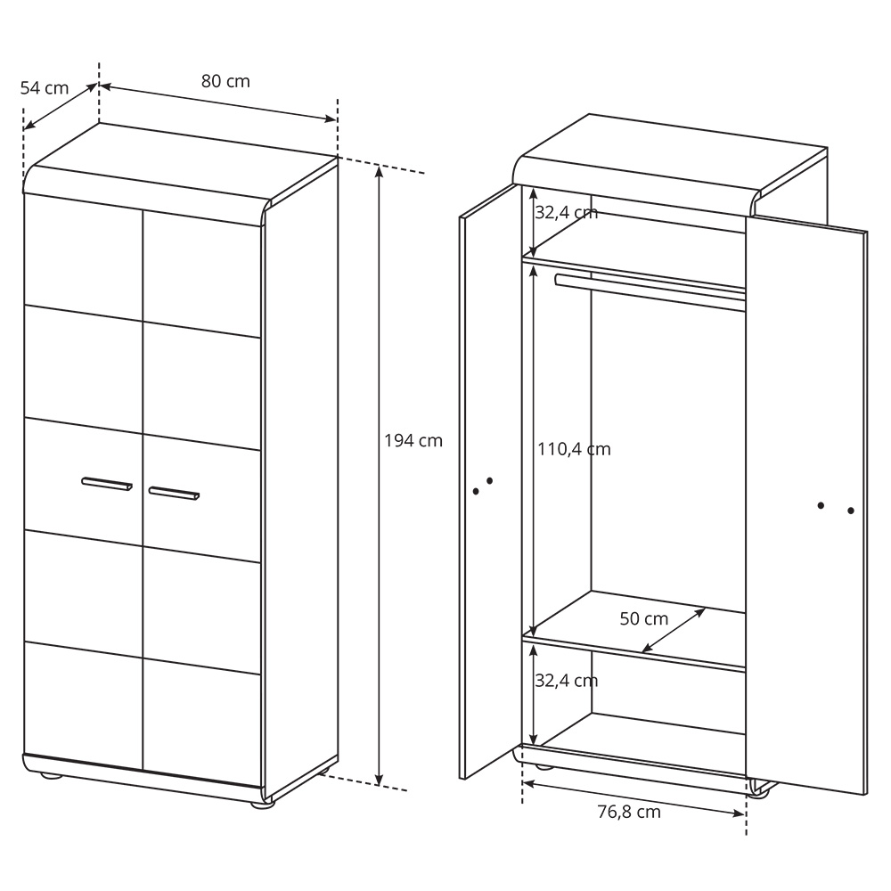 Obývací stěna se skříní LINK s | 6 dílů | sestava D | 298 + 140 + 120x60 cm | sonoma