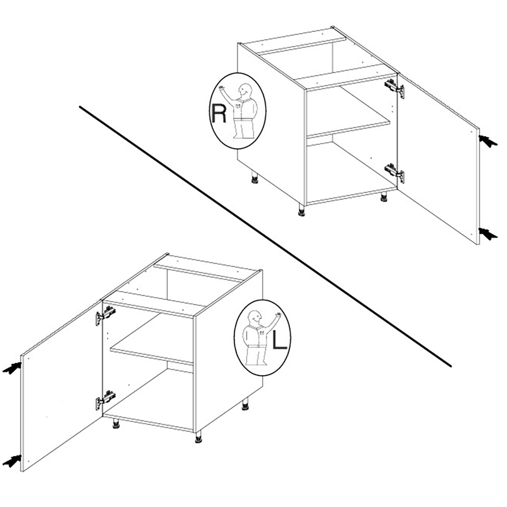 SCANDI sc | dolní skříňka 60 D 1F s policí | 80 cm | šedá/rybí kost