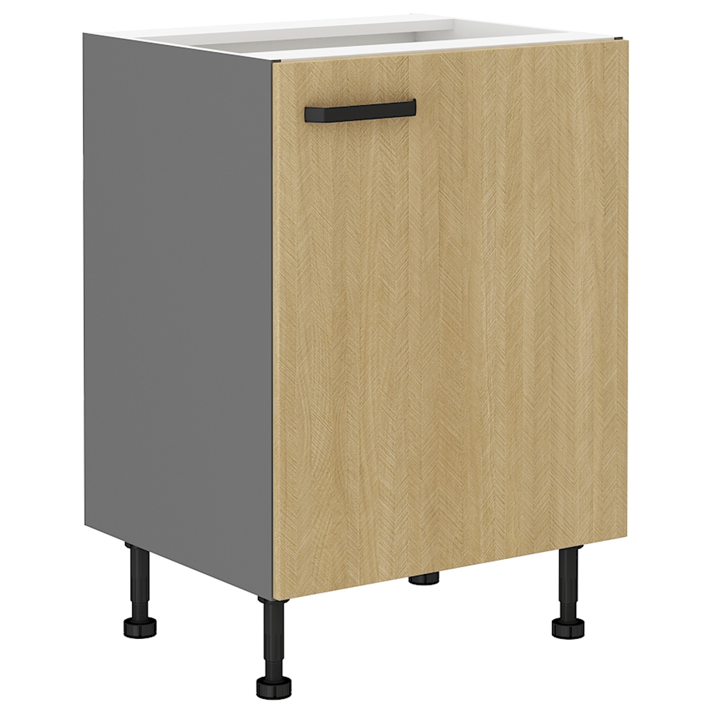 SCANDI sc | dolní skříňka 60 D 1F s policí | 80 cm | šedá/rybí kost