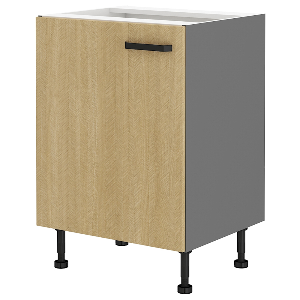 SCANDI sc | dolní skříňka 60 D 1F s policí | 80 cm | šedá/rybí kost